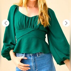 Altar'd State Forest Green Blouse
